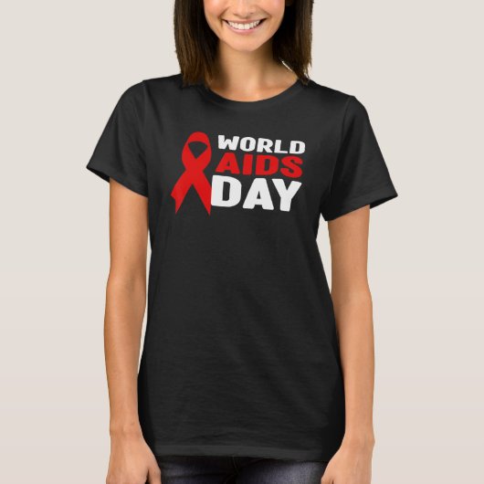 HIV/AIDS Awareness Shirt - Red Ribbon, World Aids  (Voorkant)