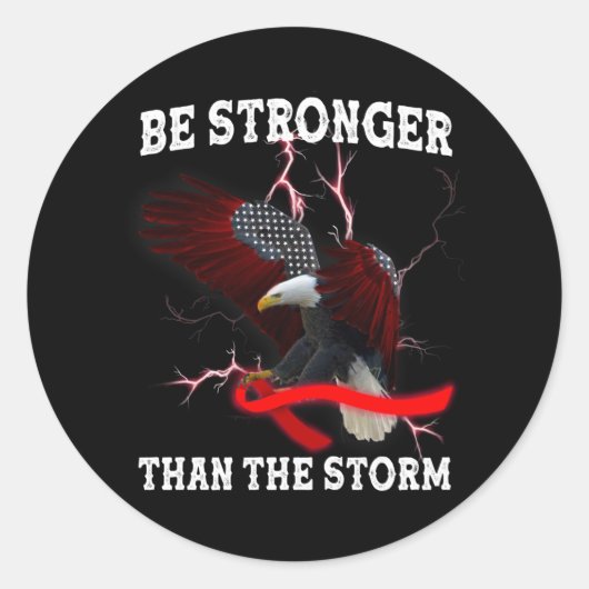 HIV AIDS Bewustheid Eagle Red Ribbon HIV die T-S Ronde Sticker (Voorkant)