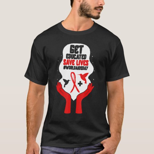 HIV AIDS Bewustmakingsmaand Opgeleide levens redde T-shirt (Voorkant)