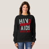 HIV AIDS-bewustzijn Rode Lint Handicap Trui (Voorkant volledig)