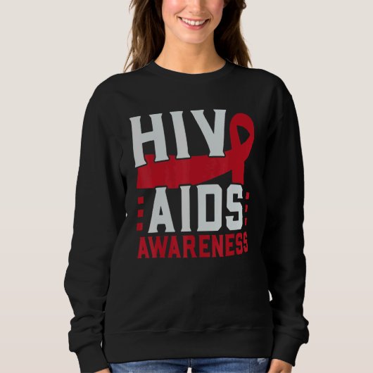 HIV AIDS-bewustzijn Rode Lint Handicap Trui (Voorkant)