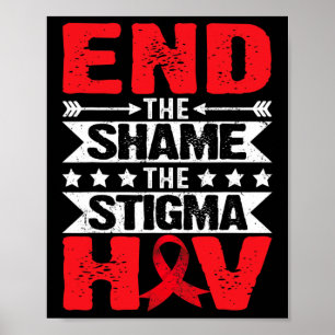 HIV AIDS-bewustzijnsmaand Schamen Stigma Stoppen Poster