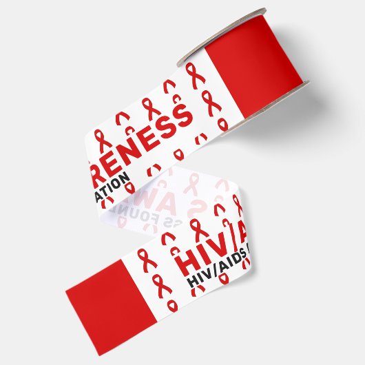 HIV/AIDS-bewustzijnspatroonlint Grosgrain Lint (Achterkant)