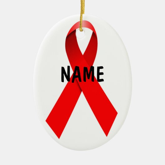 HIV AIDS Custom Christmas Ribbon Keramisch Ornament (Voorkant)