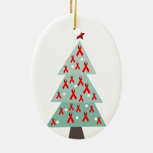 HIV AIDS Kerstlint Keramisch Ornament (Achterkant)