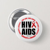 HIV/AIDS Live Love Laugh Ronde Button 5,7 Cm (Voorkant /achterkant)