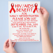 HIV AIDS Ribbon Benefit Flyer (Hand)