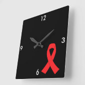 HIV AIDS Ribbon Cancer Awareness Vierkante Klok (Hoek)