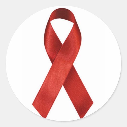 HIV/AIDS Rood lint Ronde Sticker (Voorkant)
