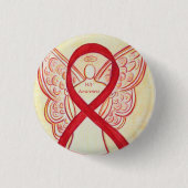 HIV Awareness Ribbon Angel Custom Art Pin Ronde Button 3,2 Cm (Voorkant)