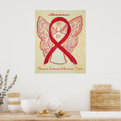 HIV Awareness Ribbon Red Angel Custom Art-Posters Poster (Keuken)