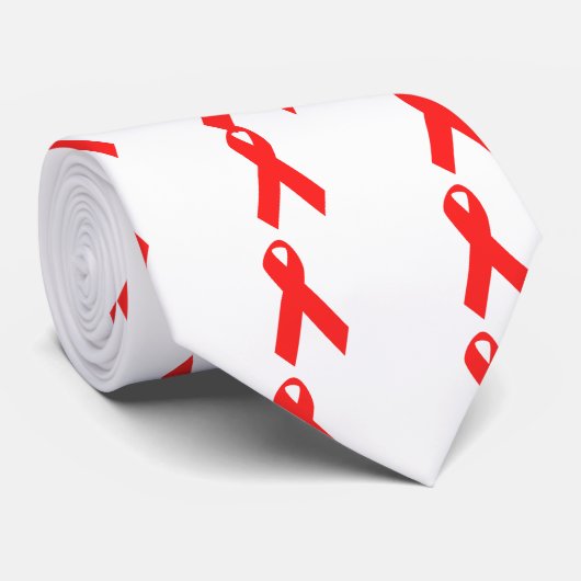 HIV-BEWUSTMAKING / AIDS-RIBBON STROPDAS (Opgerold)