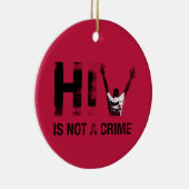Hiv is geen misdaad - Grunge Red Art Keramisch Ornament (Rechts)