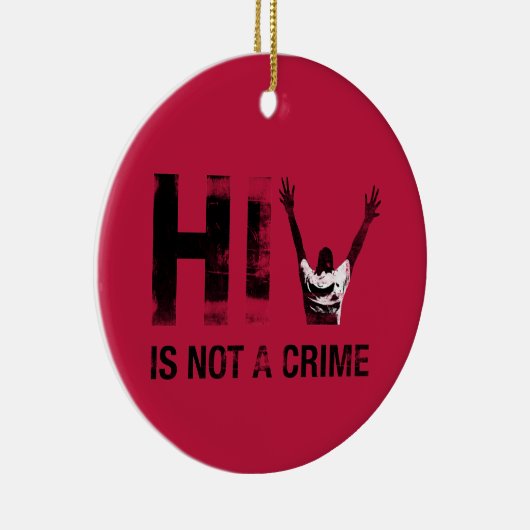 Hiv is geen misdaad - Grunge Red Art Keramisch Ornament (Rechts)