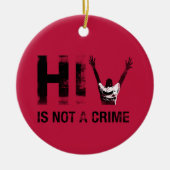 Hiv is geen misdaad - Grunge Red Art Keramisch Ornament (Voorkant)
