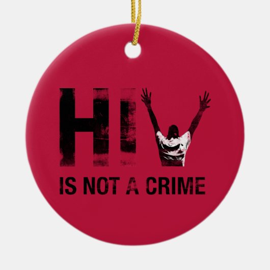 Hiv is geen misdaad - Grunge Red Art Keramisch Ornament (Voorkant)