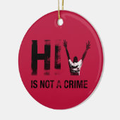 Hiv is geen misdaad - Grunge Red Art Keramisch Ornament (Links)