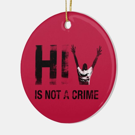 Hiv is geen misdaad - Grunge Red Art Keramisch Ornament (Links)