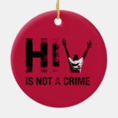 Hiv is geen misdaad - Grunge Red Art Keramisch Ornament (Achterkant)