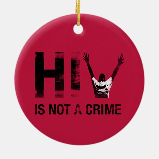 Hiv is geen misdaad - Grunge Red Art Keramisch Ornament (Achterkant)