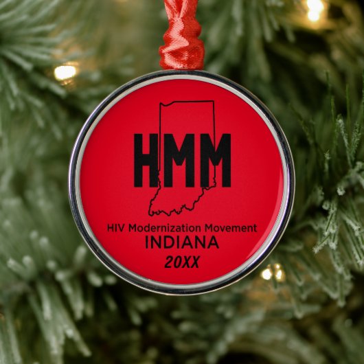 HIV Moderniseringsbeweging Indiana Metalen Ornament (Boom)