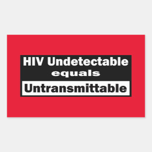 HIV Niet-detecteerbaar is gelijk aan HIV Niet-over Rechthoekige Sticker
