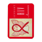 HIV Red Awareness Ribbon Angel Custom Gift Magnet Magneet (Verticaal)