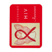 HIV Red Awareness Ribbon Angel Custom Gift Magnets Magneet (Verticaal)