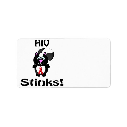 Hiv Stinks Skunk Awareness Design Etiket (Voorkant)