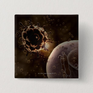 HIV VIERKANTE BUTTON 5,1 CM