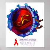 HIV-virus ( hiv / aids - liefdadigheidsinstelling  Poster (Voorkant)