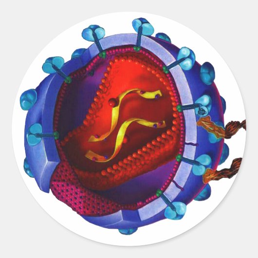 HIV-virus ( hiv / aids - liefdadigheidsinstelling Ronde Sticker (Voorkant)