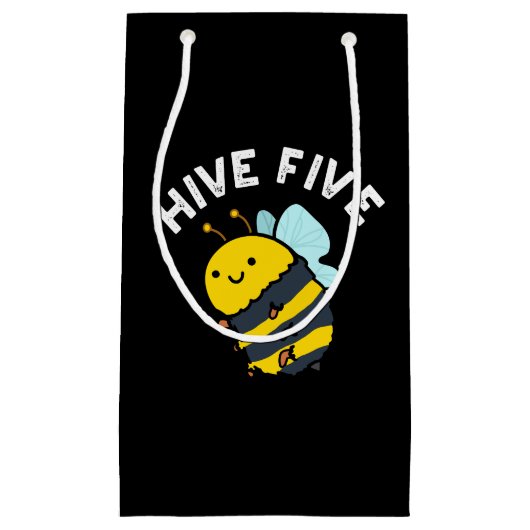 Hive Five Grappige Hoog Five Bij Punt Donkere Acht Klein Cadeauzakje (Voorkant)