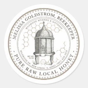  Hive Honey Label met honingraat taupe