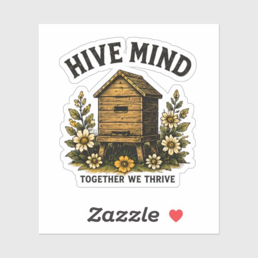 Hive Mind | Vintage Bijenkorf Imkerdesign Sticker (Vel)