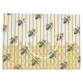 Hive van de moderne gouden en zwarte honingbijen groot cadeauzakje (Achterkant)