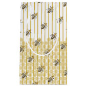 Hive van de moderne gouden en zwarte honingbijen klein cadeauzakje (Voorkant)