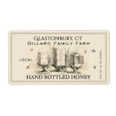 Hives Hand Bottled Raw Local Honey Labels (Voorkant)