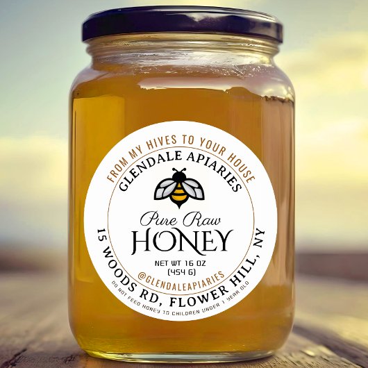 Hives naar House Pure Raw Honey Honeybee Sticker