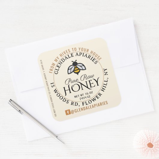 Hives naar House Pure Raw Honey Honeybee Sticker (Envelop)