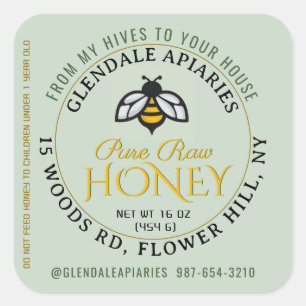 Hives naar House Pure Raw Honey Honeybee Sticker