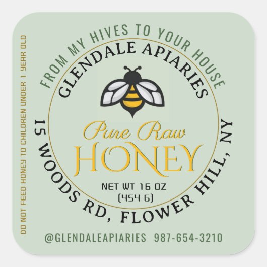 Hives naar House Pure Raw Honey Honeybee Sticker (Voorkant)