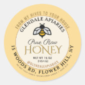 Hives naar House Pure Raw Honey Honeybee Sticker (Voorkant)
