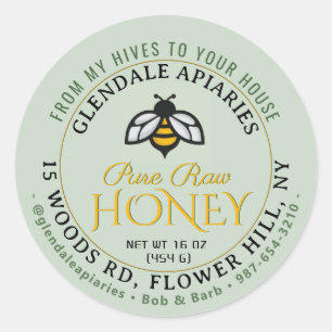 Hives naar House Pure Raw Honey Honeybee Sticker