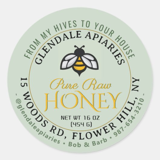 Hives naar House Pure Raw Honey Honeybee Sticker (Voorkant)