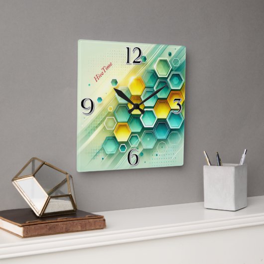 HiveTime Hexagon Design | Wandklok (Kantoor)