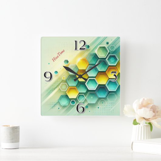 HiveTime  Hexagon Design | Wandklok (Huis)