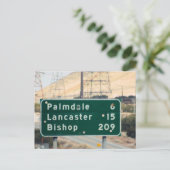 Hiway Sign op CA-18 buiten Palmdale/Lancaster Briefkaart (Staand voorkant)