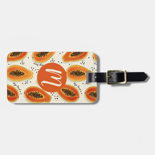 Hiya Papaya Pattern Bagagelabel (Voorkant horizontaal)