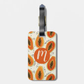 Hiya Papaya Pattern Bagagelabel (Achterkant verticaal)